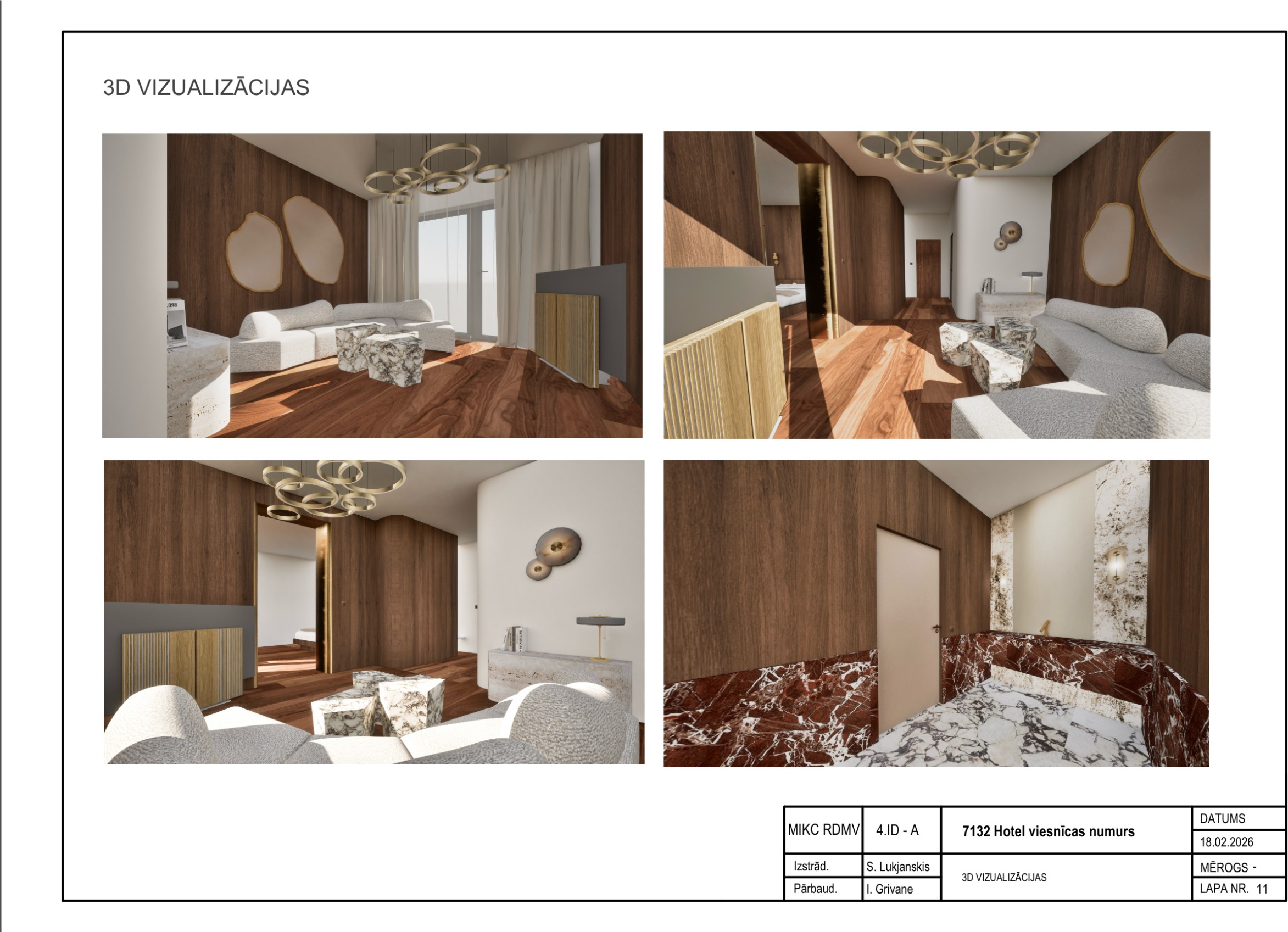 7132 Hotel technical drawing — 3D Visualizations I