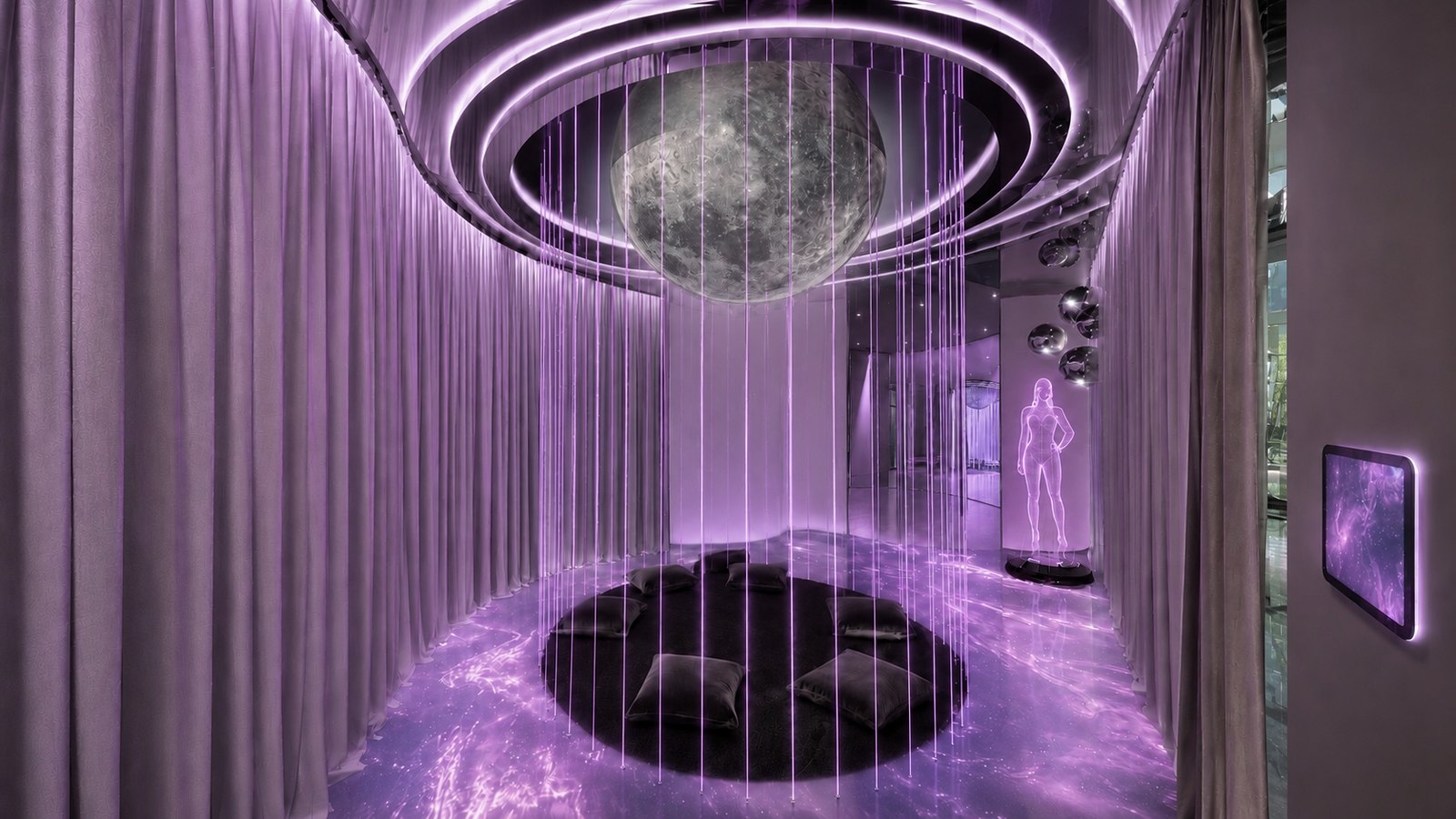 Ritual zone in purple light